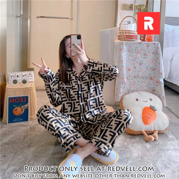 Trending luxury fashion fendi satin pajama set pjs1046 rv5549012